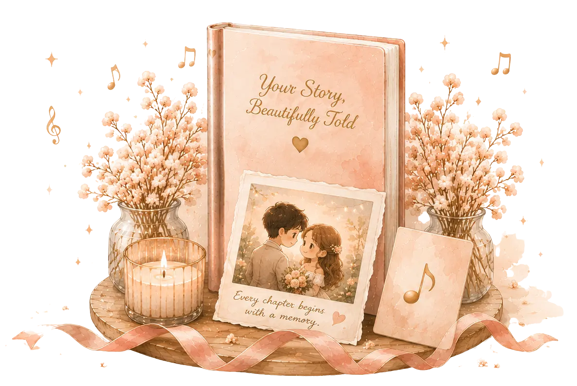 Personalized wedding keepsake with a couple portrait